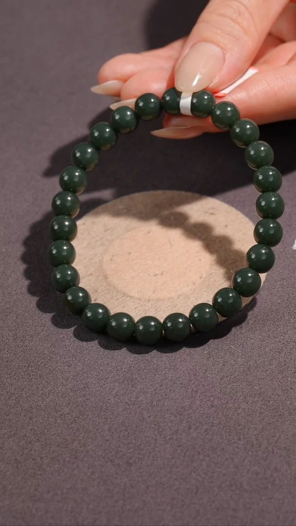 未镶嵌手串和田玉（子料）和田玉籽料沙枣青手串