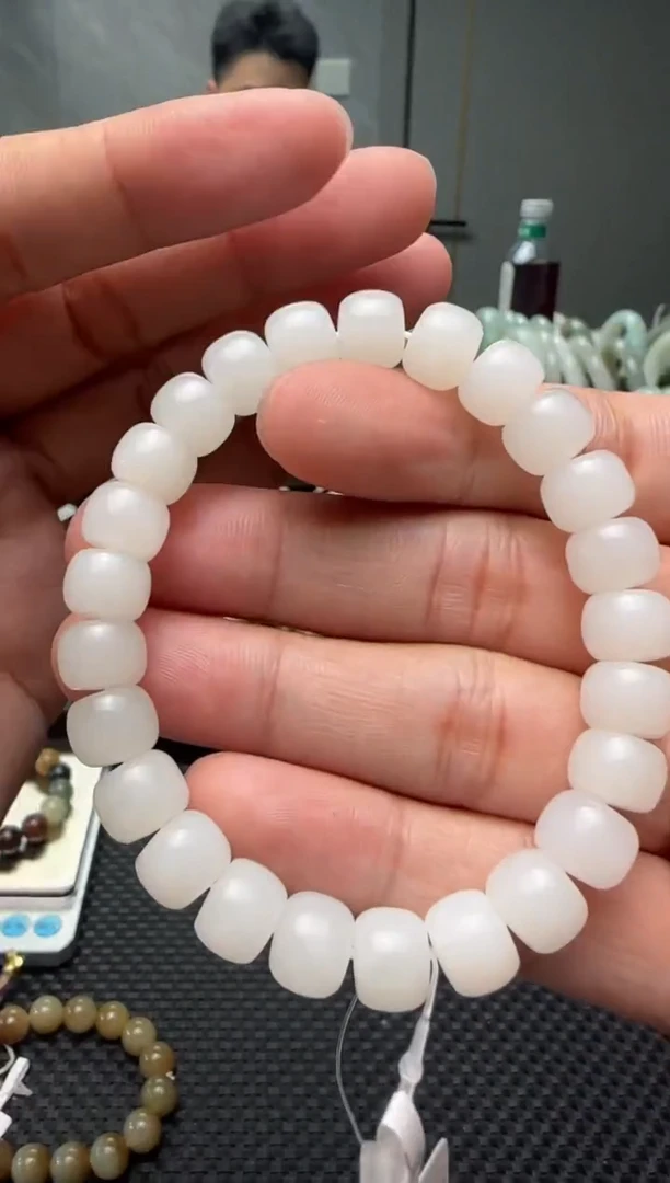 未镶嵌手串和田玉天泰手串卡8x10有裂