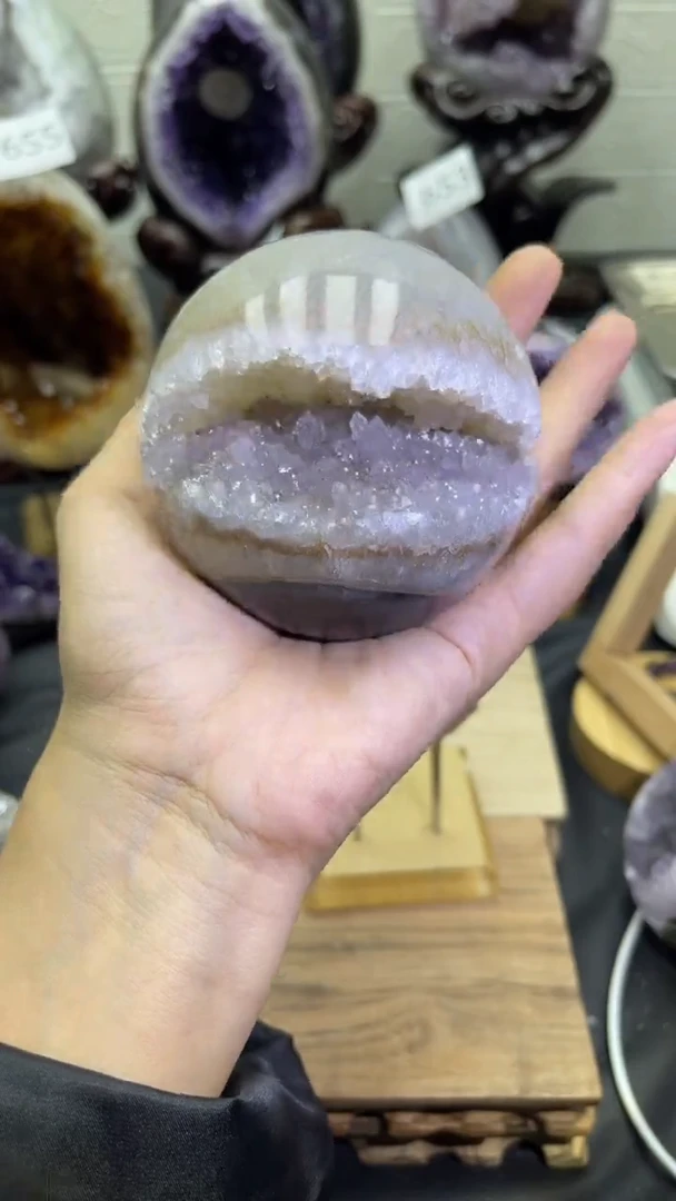 未镶嵌大型摆件（非配饰）紫晶711号开口笑