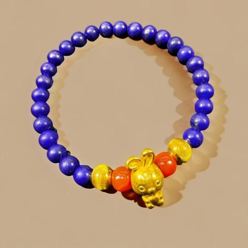 青金石 金兔子手串