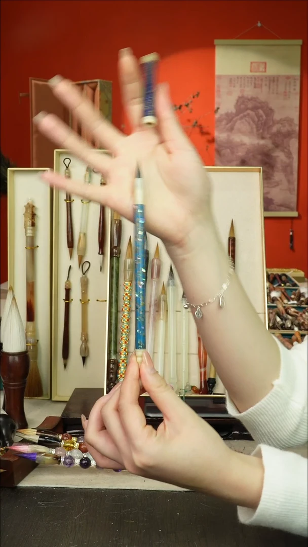 188号闪孤品高货毛笔链接 清水试笔 蘸墨不退