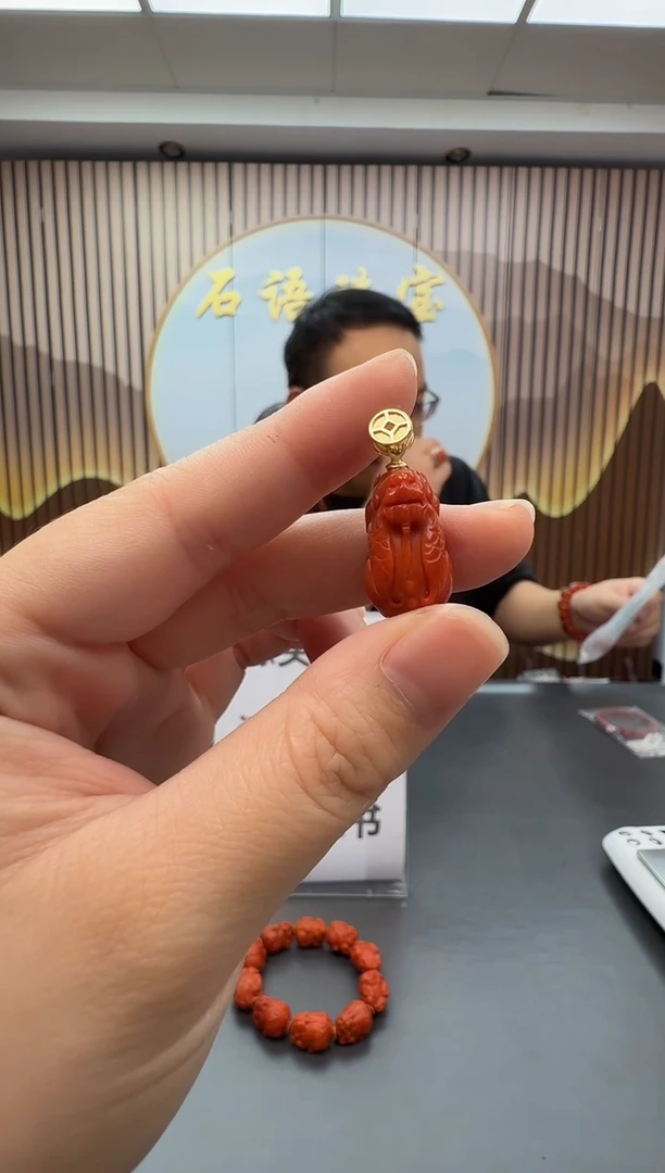 银S925镶嵌雕刻南红玛瑙004ZB1221产品一个