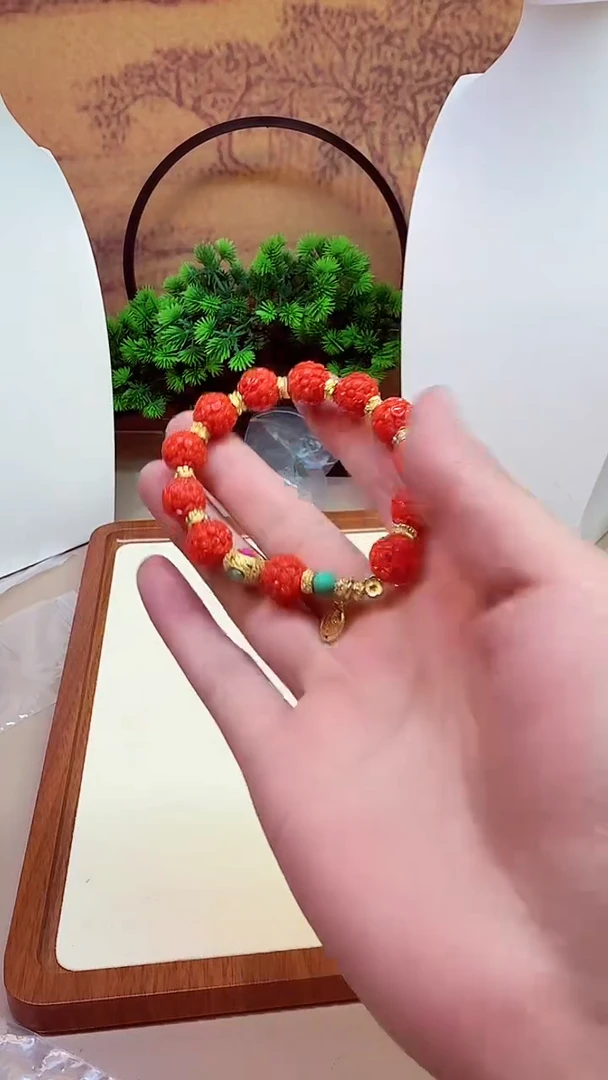 14K金镶嵌手链南红玛瑙S240