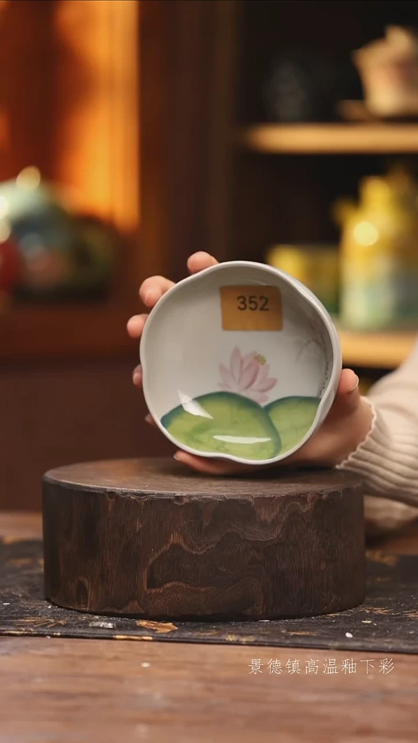 陶瓷景德镇高温釉下手绘陶瓷@L352@