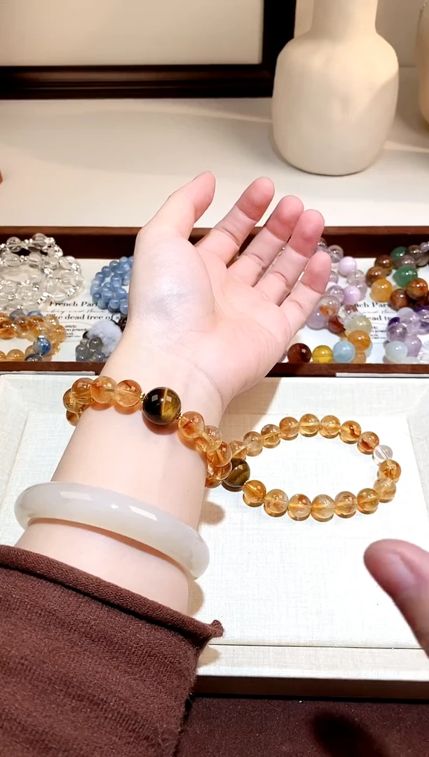 未镶嵌手链水晶黄塔晶diy手串