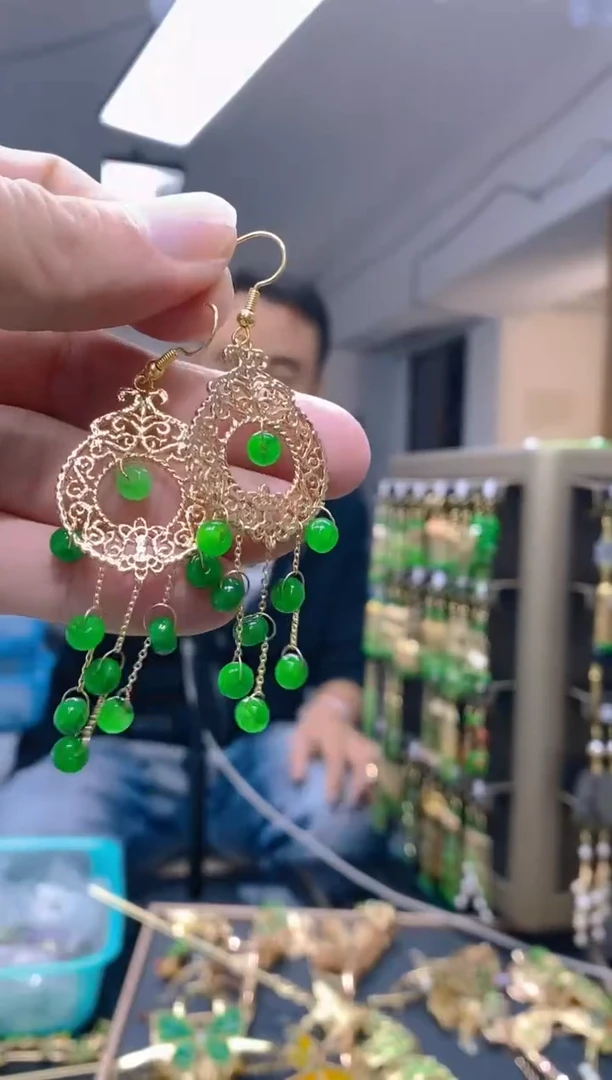 【闪购商品】翡翠耳饰合金272翡翠耳钩