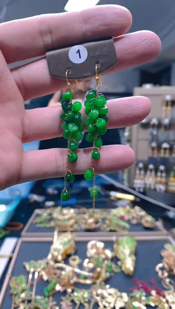 【闪购商品】翡翠耳饰合金38翡翠耳钩