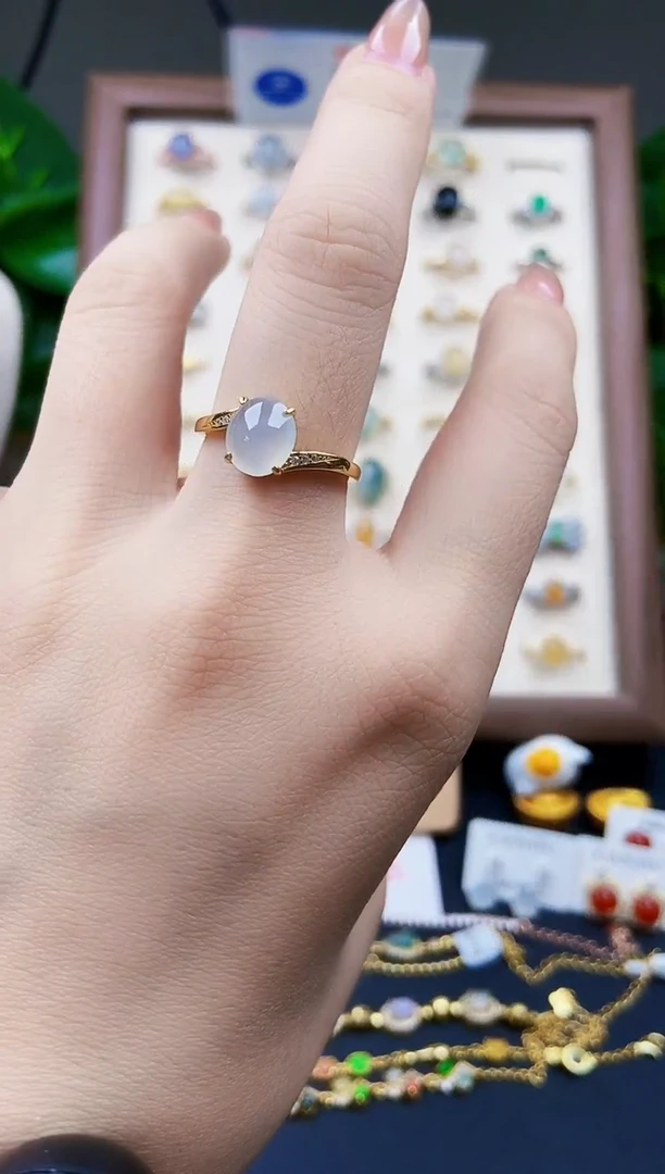 银S925镶嵌戒指翡翠12