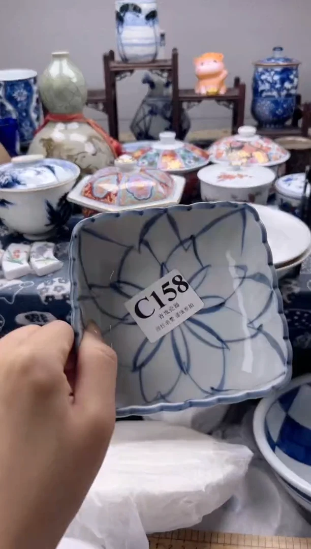 瓷片狼*花  C158