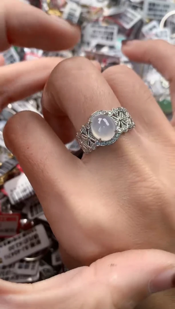 银S925镶嵌戒指翡翠12-12-12  7