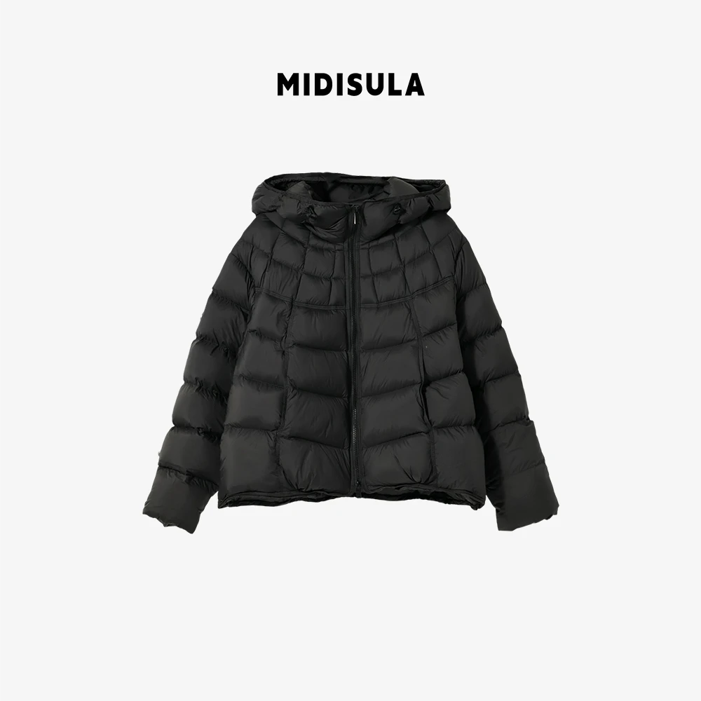 MDSL·韩版防寒连帽时尚排骨高克重上下双拉链泡芙羽绒外套#02458