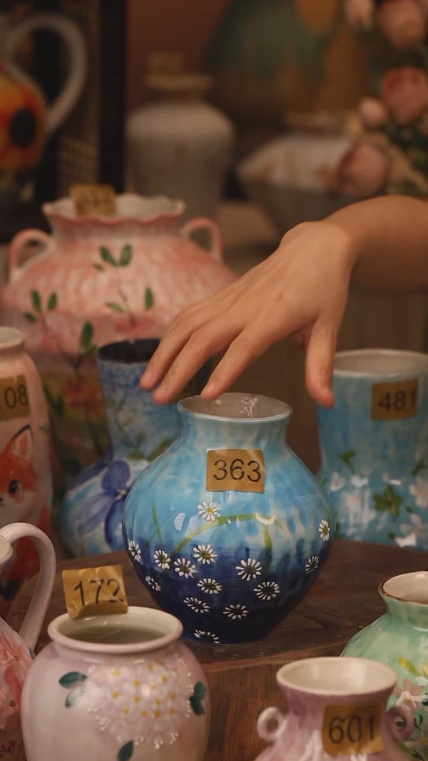 陶瓷363景德镇设计师手作花器摆件侘寂风8