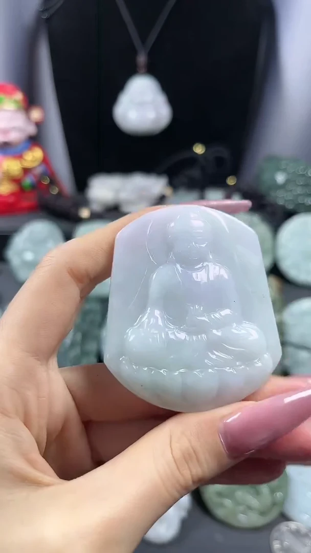 【闪购商品】翡翠颈饰未镶嵌阿弥陀佛 有细纹