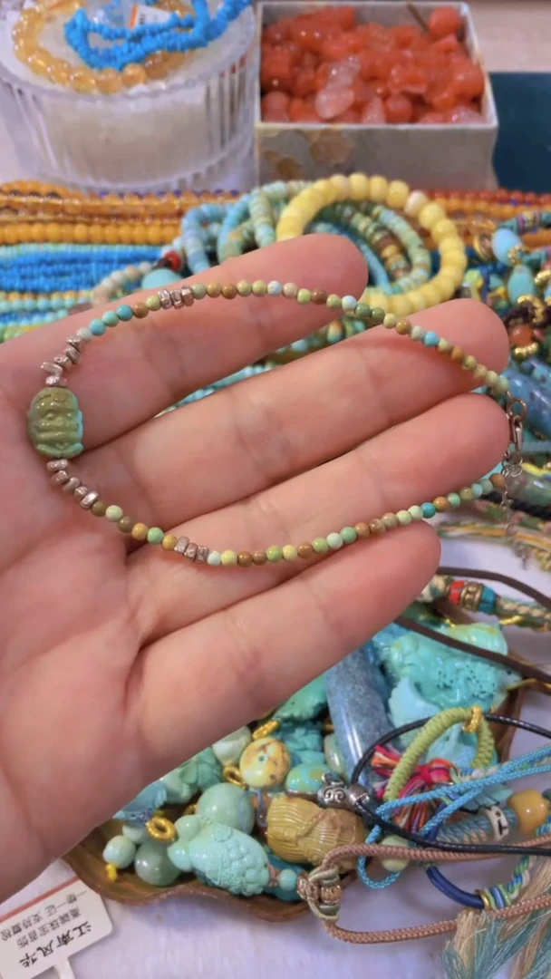 未镶嵌绿松石手链度母小米珠手链