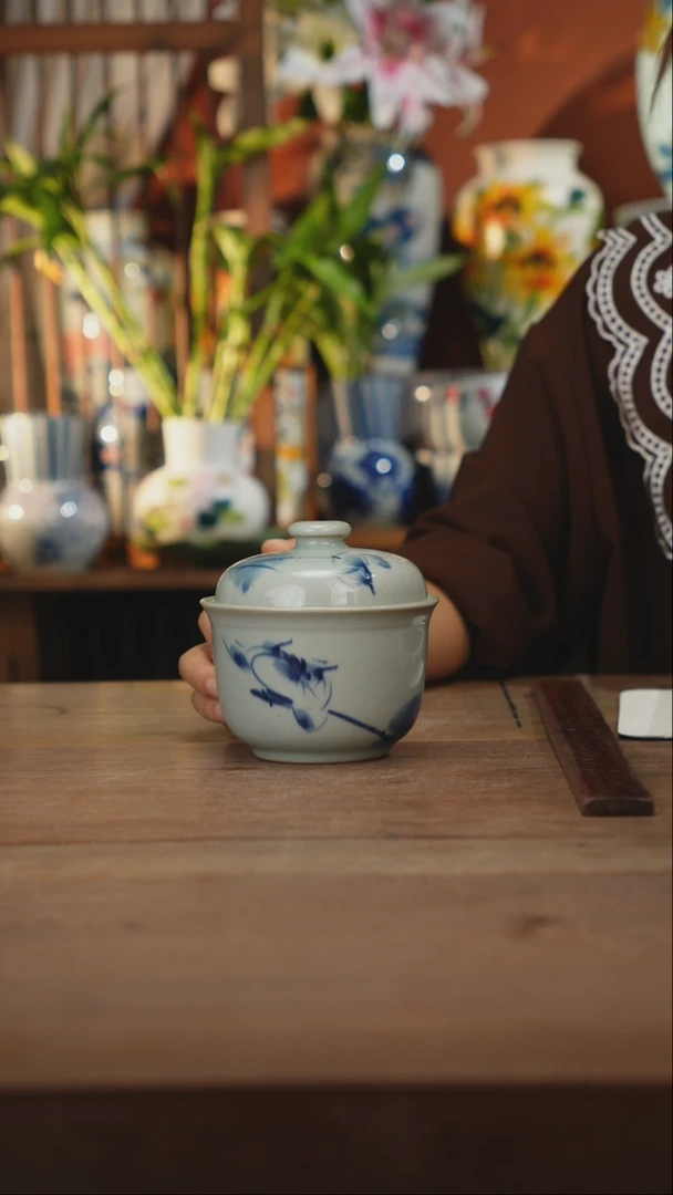 瓷片景德镇设计师釉下手绘陶瓷餐具
