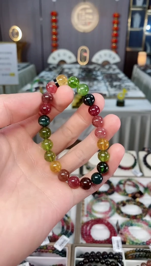 未镶嵌收藏级老矿碧玺单圈手串8mm+碧玺xion多样性发一条