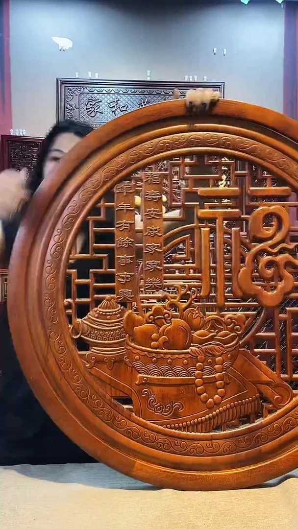 香樟木木雕款80公分聚宝盆  祥云福