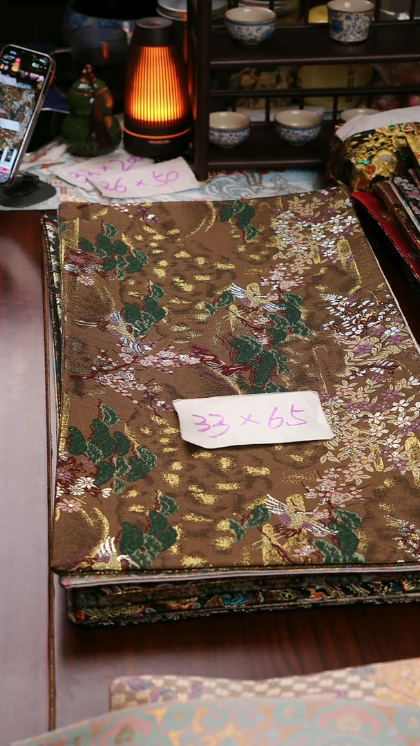 【微瑕西阵织世外桃源双面】中国风干泡织锦茶席33*65