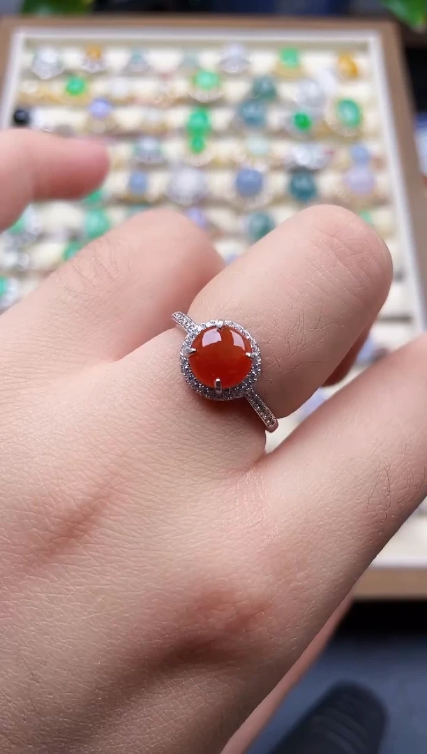 银S925镶嵌戒指翡翠57