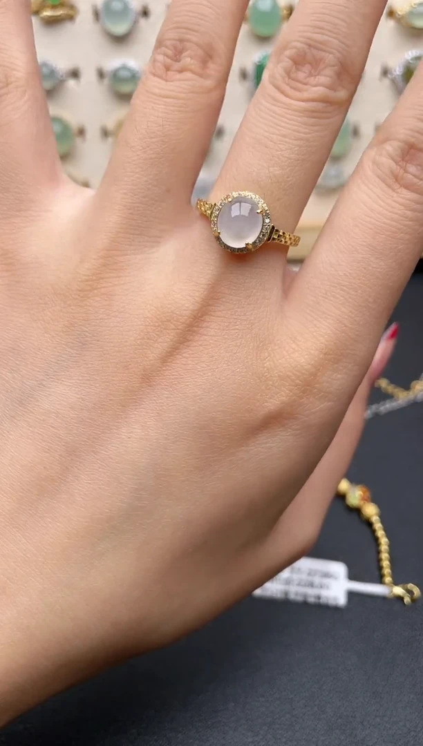 【闪购商品】翡翠戒指银S925镶嵌一物一证一礼盒