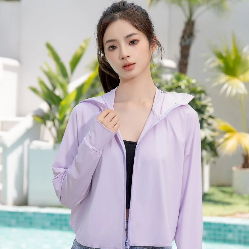 夏季冰丝透气防晒衣轻薄防紫外线户外骑行皮肤衣