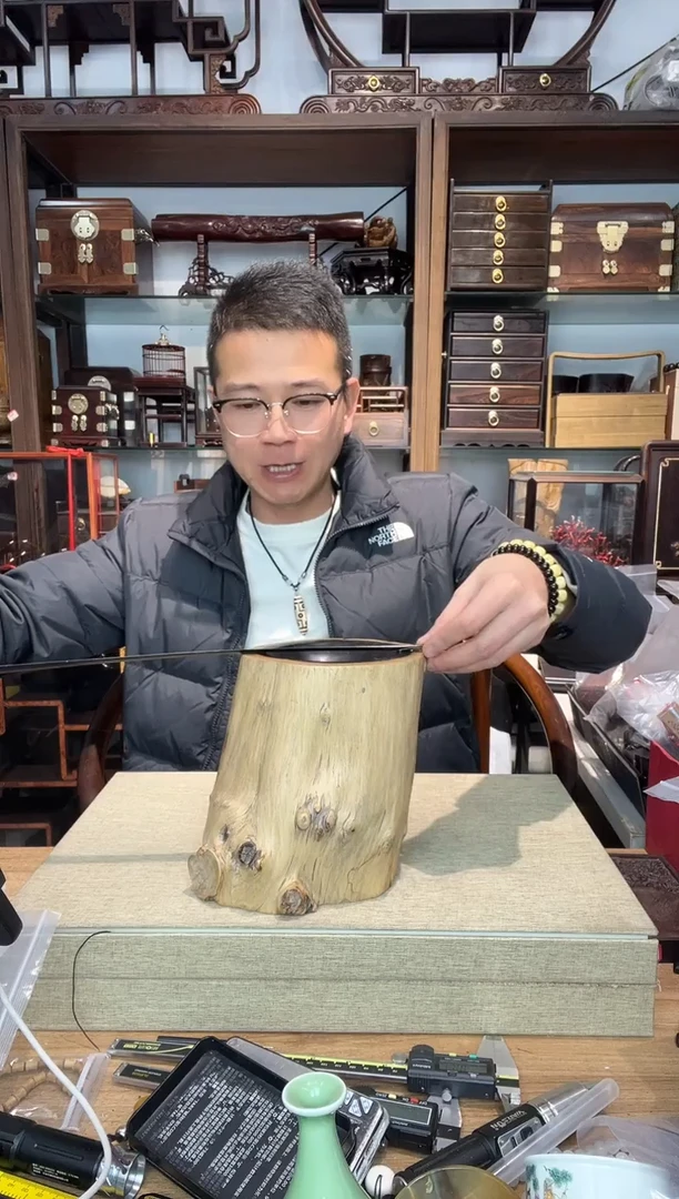 乌木类书架853紫光檀原木随形笔筒