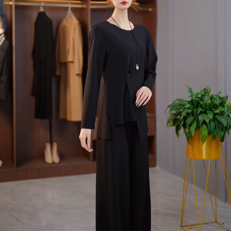 25058-1春季新款时尚简约气质显瘦真二件套