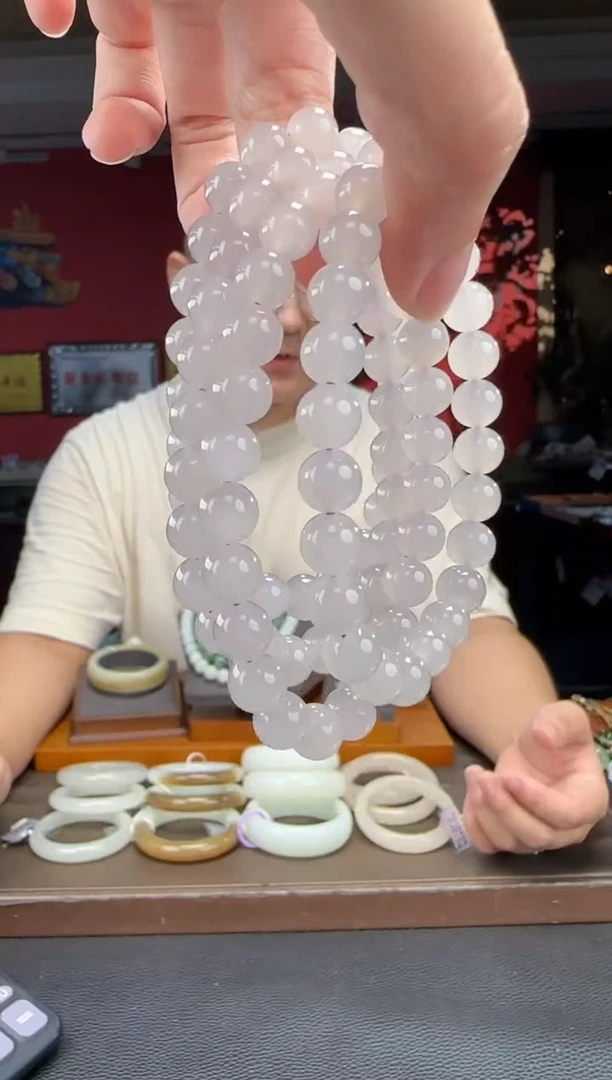 未镶嵌手串和田玉烟紫猫单圈手串多样性发货拍一发一