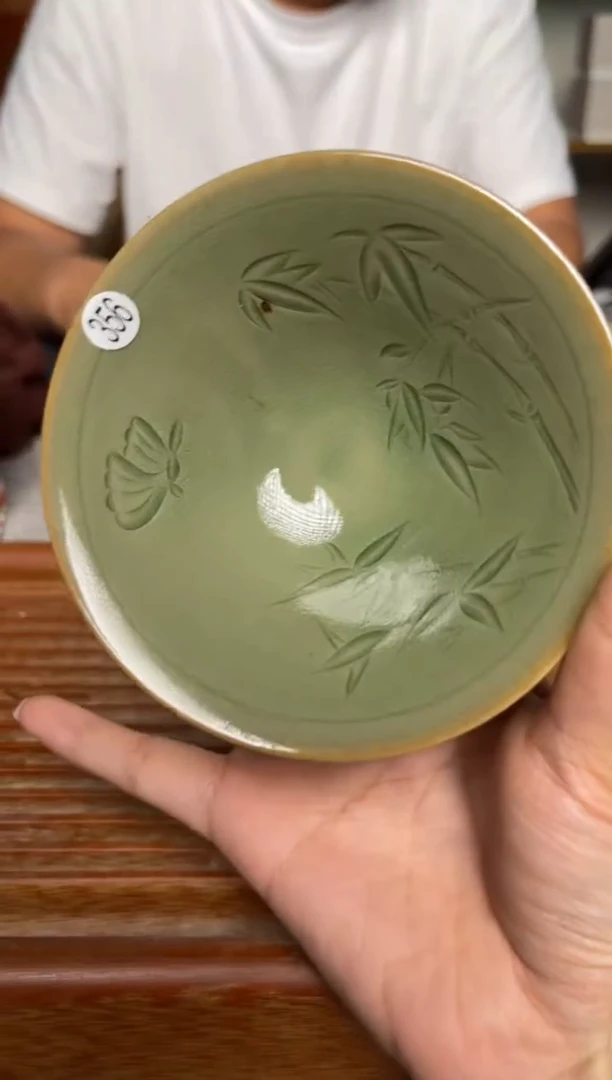 其他356纯手工秘色斗笠盏 微瑕