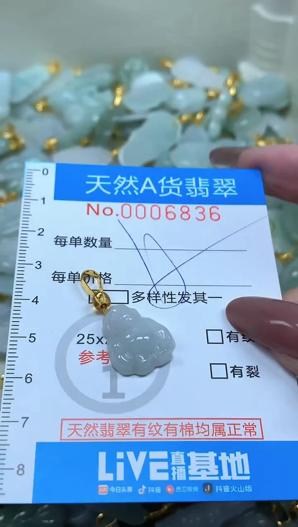 颈饰未镶嵌翡翠净货挂件-6836