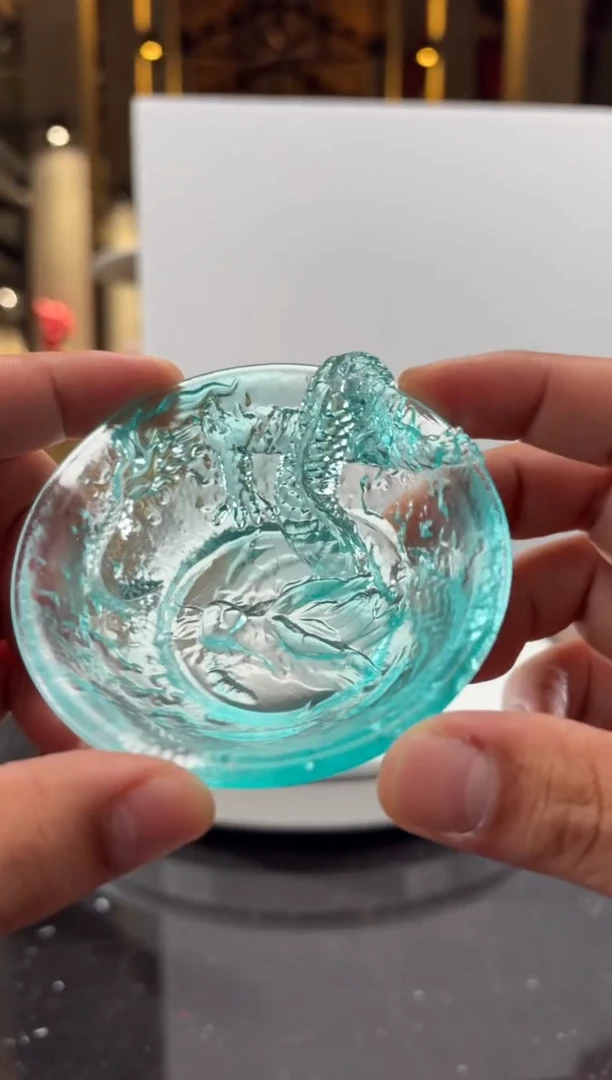 摆件天青色祥龙主人杯