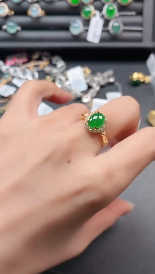 银S925镶嵌戒指翡翠11111