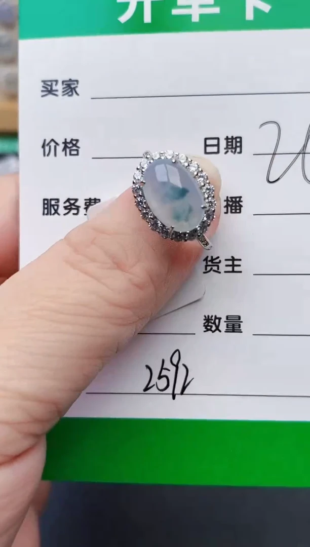 颈饰银S925镶嵌翡翠2592