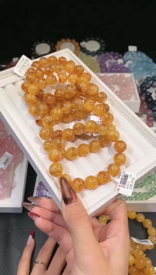 【闪购商品】水晶手链未镶嵌多样性发一黄胶花14mm