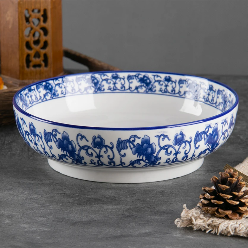 9英寸青花瓷碗一个 如有破损请联系客服补发