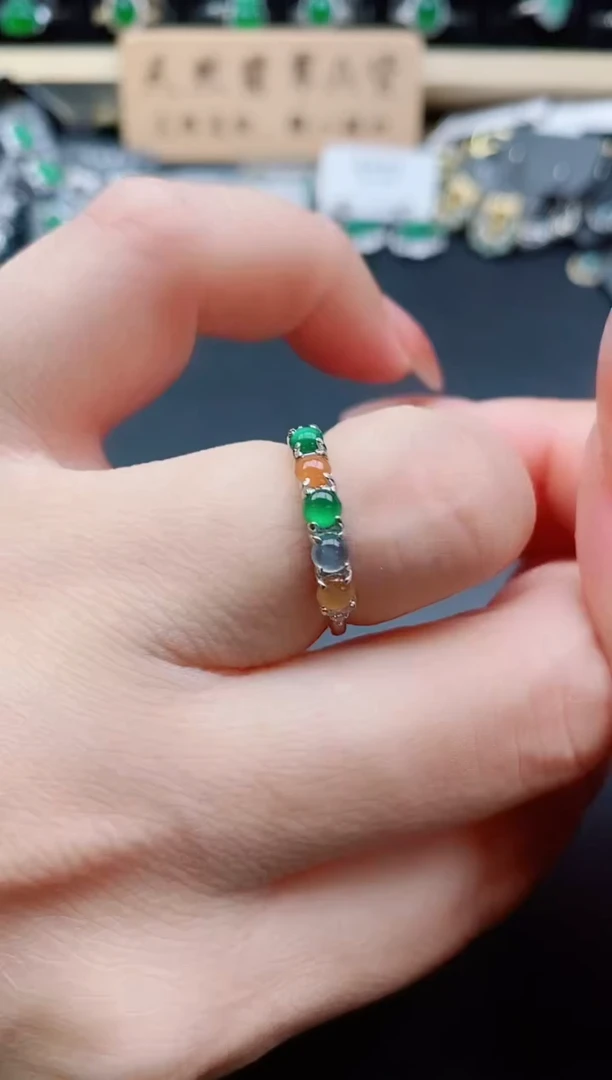 银S925镶嵌戒指翡翠1221212