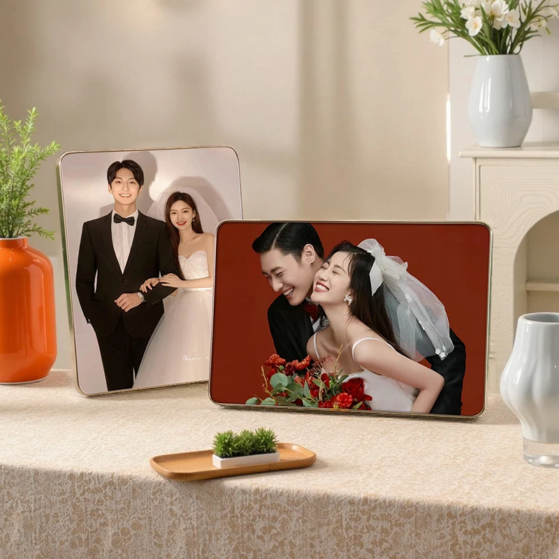 婚纱照小相框摆台桌摆影楼结婚照片打印加洗卧室床头相框照片摆台