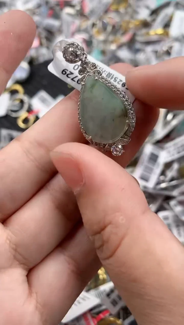 银S925镶嵌戒指翡翠444   6