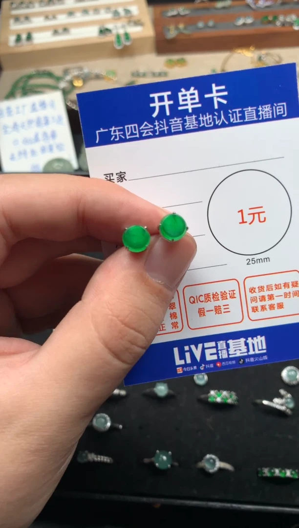 翡翠未镶嵌颈饰耳钉