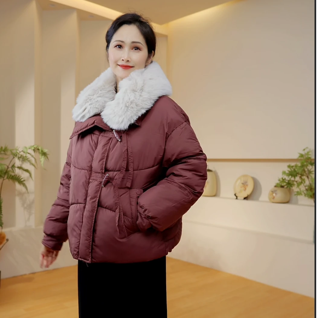 【大唐夫人】妈妈装气质毛领中老年女装防水时尚毛领高端宽松外套