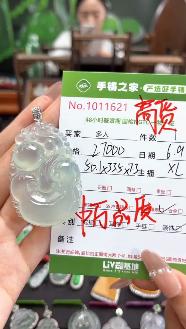 翡翠18K金镶嵌颈饰多人
