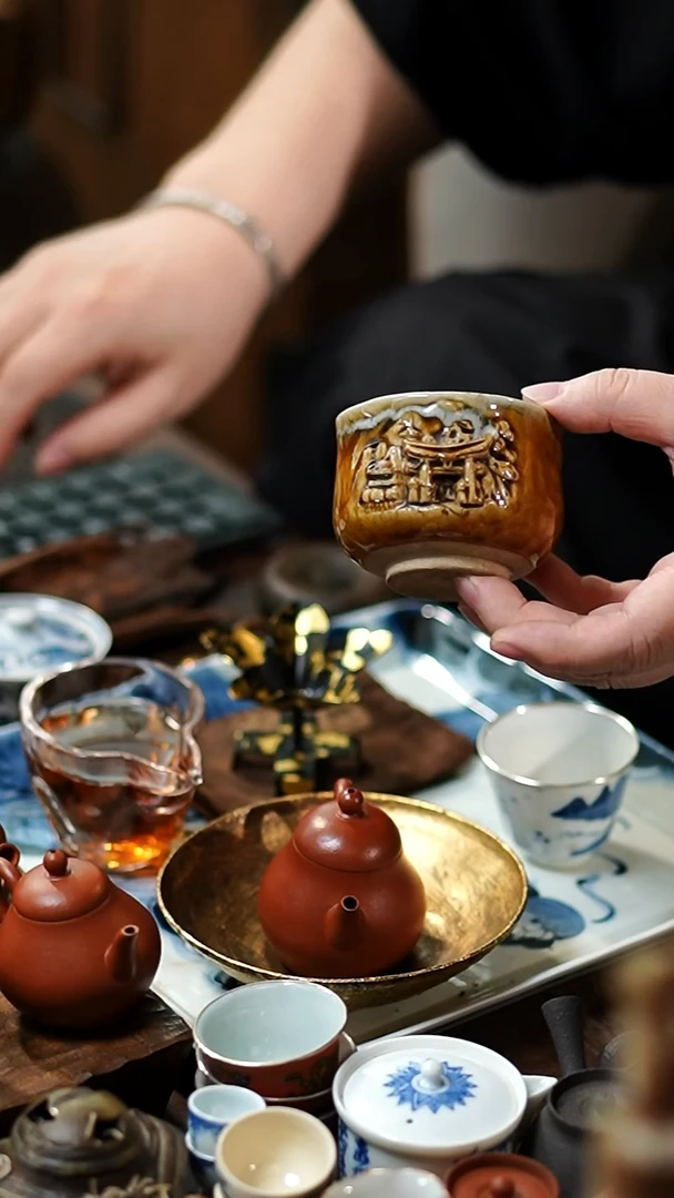 闪购31号 浮雕茶杯功夫茶道具