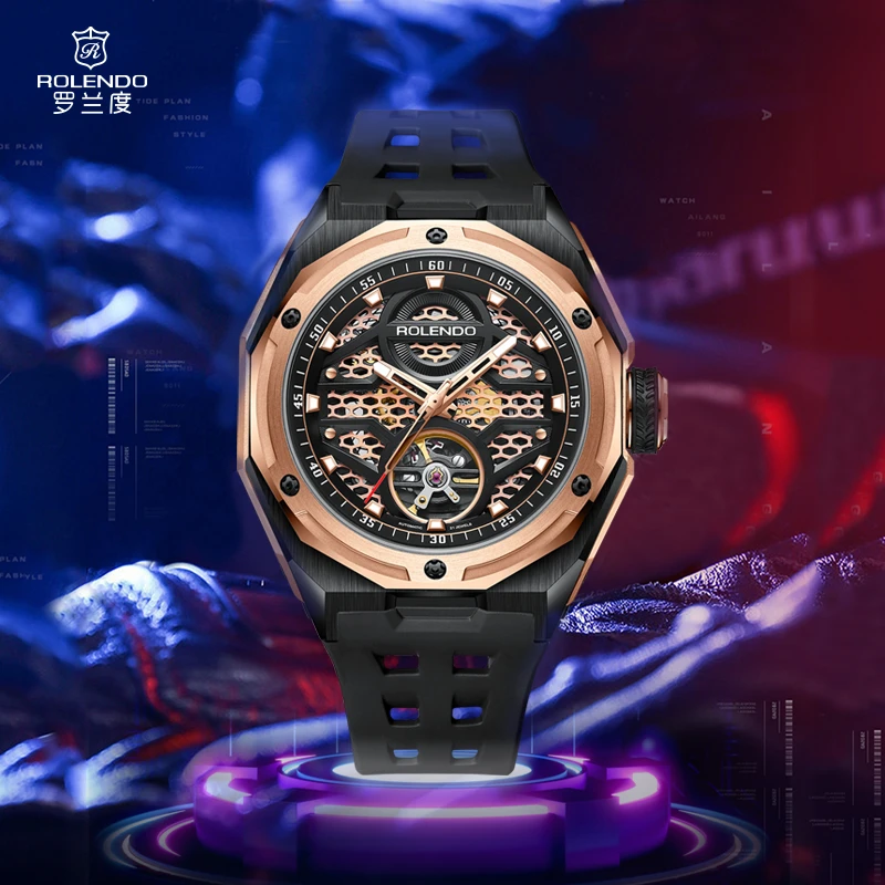 罗兰度商务镂空男士全自动机械男士腕表-RG7087