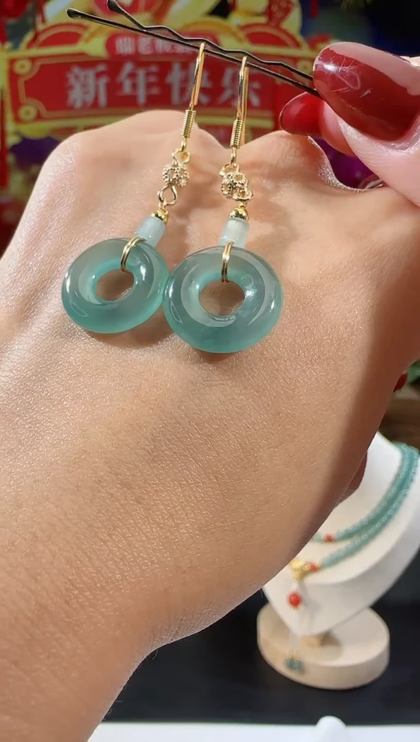 【闪购商品】翡翠耳饰合金甜甜圈多样性发一