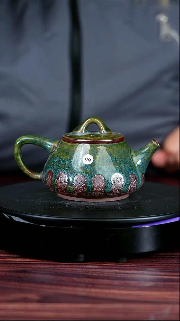 99#泥和堂一级品原矿钧瓷石瓢壶