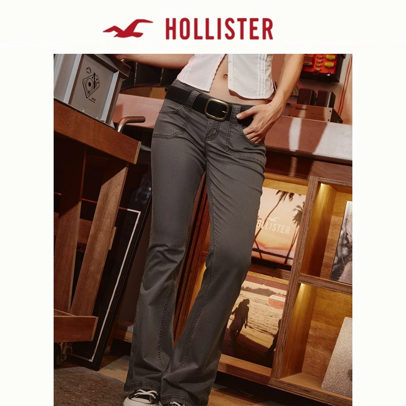 Hollister25秋冬美式辣妹Y2K修身低腰微喇休闲裤女装356-5078