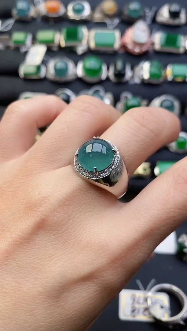 【闪购商品】翡翠戒指银S925镶嵌11111