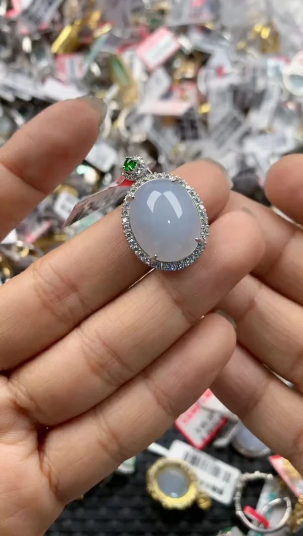 银S925镶嵌戒指翡翠161616----6
