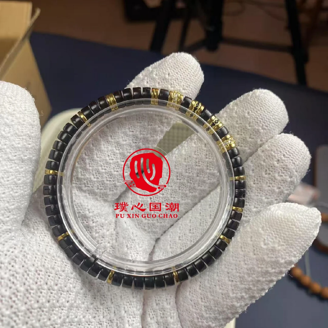 璞心国潮原生态椰蒂手串单圈直切药片、精工百搭时尚男女款