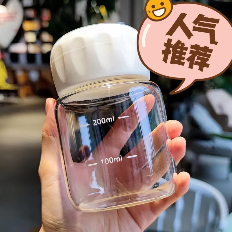 迷你小水杯玻璃小奶杯女咖啡牛奶杯便携外带高颜值胖胖杯可爱杯子